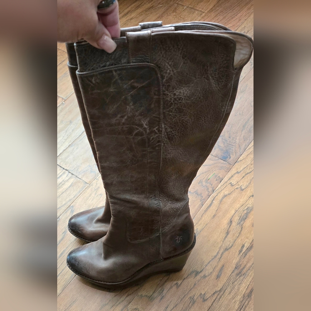 Frye Paige Distressed Leather Boots